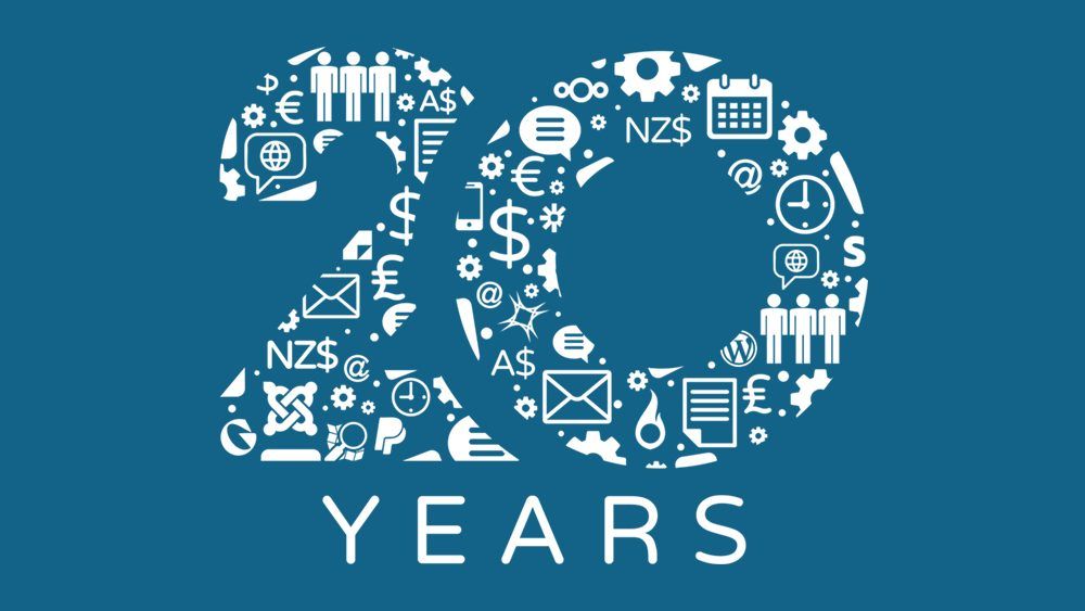 20 year anniversary logo for CiviCRM