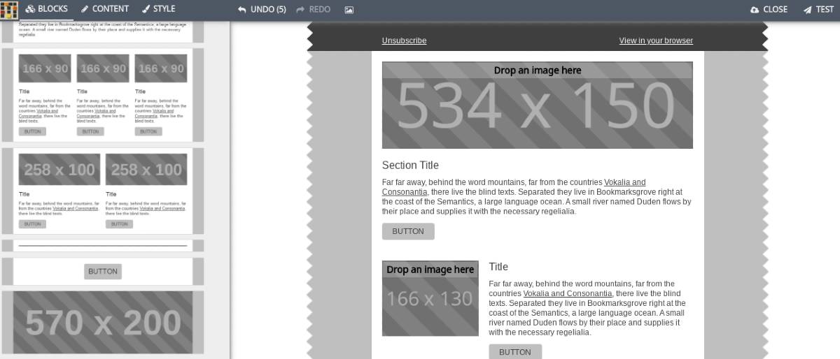 Screenshot for the Bulk Mailing Feature